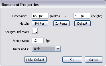Document properties panel
